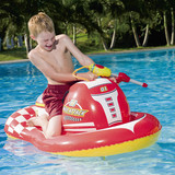 包邮正品儿童游泳圈摩托艇坐圈带水枪小孩水上玩具宝宝座式大浮船