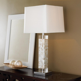 欧式长方形水晶贝壳桌灯 地中海卧室床头灯 简约现代创意客厅灯具