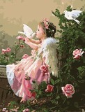 数字油画包邮手绘人物儿童diy数码花卉风景油画客厅4050天使之吻