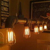 铁艺水管吊灯吸顶灯现代工业复古LED壁挂灯爱迪生灯泡创意酒吧灯