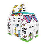 魔卡童儿童立体拼图模型玩具DIY涂鸦可涂色纸房子纸质房屋小别墅
