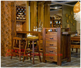 老榆木实木吧桌台面板定做正品特价榫卯结构吧台现代简约酒柜吧椅
