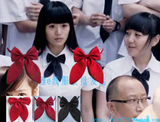 女生漂亮可爱领结 韩版日式领花 学生衬衫制服校服蝴蝶结 红黑色