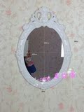 新款韩式欧式壁挂梳妆镜化妆镜浴室镜卧室镜圆型镜子 雕刻印花镜