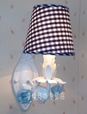 创意地中海欧式布艺儿童房卧室床头壁灯温馨现代床头灯简约镜前灯