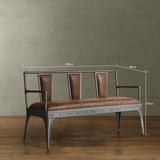餐厅时尚复古休闲双人椅 创意沙发扶手椅子 LOFT设计师美式铁餐椅