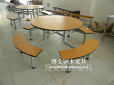 肯德基餐桌椅圆形餐桌学校员工公司食堂餐桌椅组合8人10人大圆桌