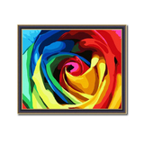 【非之语】精品diy数字油画 植物花卉客厅大幅抽象手绘画彩虹玫瑰