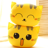 猫头布艺玩偶 猫脸纳米泡沫粒子布娃娃 儿童玩具抱枕靠垫创意礼品