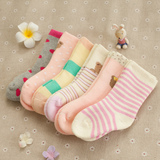 秋冬纯棉宝宝儿童袜毛巾袜加厚保暖婴儿袜子0-2岁长筒松口毛圈袜