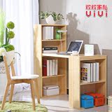 创意实木宜家电脑桌松木儿童书架单人台式家用多功能组合写字柜台