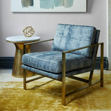 简约现代北欧宜家 客厅金属 可定制设计师款式 不锈钢单人沙发椅