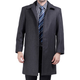 正品新款秋冬中老年男装风衣中长款加厚中年外套商务绅士毛呢大衣