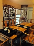住宅家具禅意中式茶楼老榆木原木茶桌办公桌客厅全实木餐桌椅组合