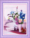 最新款丝带绣法国欧式花卉清新怡然3D印花十字绣客厅卧室挂画包邮