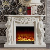 1.3米欧美式壁炉架象牙白色装饰柜仿真火取暖电视柜深实木壁炉芯