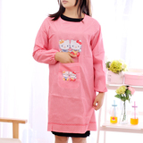 韩版一体式围裙长袖防水厨房成人罩衣反穿衣罩可爱带袖围裙