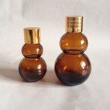 创意精油瓶 玻璃分装空瓶 纯露瓶花水电铝大头盖带内塞棕色密封瓶