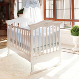 贝乐堡正品莫奈花园欧式实木婴儿床实木带抽屉儿童床bb床送小护栏