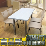 厂家直销肯德基餐桌椅组合小吃奶茶汉堡快餐店不锈钢一桌四椅