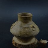 tot西晋越窑青釉三弦耳罐古董旧货仿古瓷器复古收藏古玩摆件古典