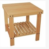 创意实木双层正方形茶几松木简易电话小方桌小户型沙发长边几角几