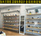 成人儿童鞋店复古货架鞋架包架鞋子展示架上墙实木隔板鞋托包包架