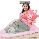 卡通萌兔子棉抱枕被子两用靠垫小空调被子毛绒玩具实用生日礼物女