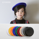 韩国秋冬新款儿童帽女童羊毛呢贝雷帽女童气质复古画家帽亲子帽子