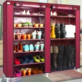 简易组合鞋柜 靴子柜 大号多功能双排加高 简约现代组装 布鞋柜