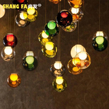 创意个性彩色吊灯北欧现代客厅餐厅灯简约艺术吧台彩色玻璃球吊灯