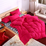 纯色四件套冬床单被套三件套素色双拼4件套1.8m床上用品