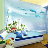 3D立体海洋卡通儿童房背景墙壁画壁纸简约环保壁画无缝无纺布墙纸