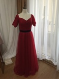 红色复古婚纱 礼服 长裙