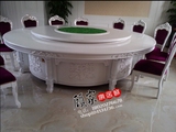2015新款酒店电动餐桌韩式饭店自动转盘电动大圆桌欧式白色餐桌椅