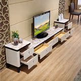 现代简约电视柜地柜大理石纹烤漆客厅小户型电视机柜茶几组合套装