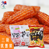 九日牌炒年糕条110gX3包组合 韩国进口食品香辣年糕 膨化休闲零食