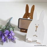 创意时尚桌面DIY木质越狱兔手机座 多功能通用懒人平板手机支架