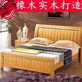 橡木单人床1米1.2米双人高箱床1.8米1.35米1.5米白色实木儿童床