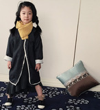 代购2016春新款儿童休闲中长款外套男女童日系风衣韩国进口童装