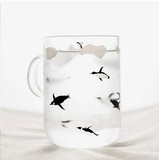 zakka日式创意清新水杯极地 北极熊企鹅玻璃杯透明情侣杯可爱杯子