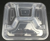 促销1000毫升一次性透明四格快餐盒多格套餐盒外卖盒优质加厚塑料