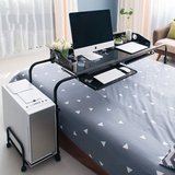 简约现代笔记本床上用懒人一体机台式家用钢木桌椅组合电脑桌