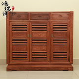 东阳红木实木家具中式现代非洲缅甸花梨木鞋柜隔厅柜储物柜厂家