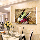 现代简约餐厅装饰画单联饭厅无框画单幅水果挂画水晶壁画墙画酒杯