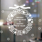 特大 新年圣诞节装饰墙贴纸 店铺橱窗玻璃双面贴画圣诞雪花静电贴