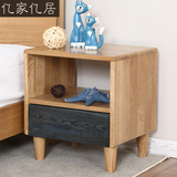 新品白橡木床头柜带抽屉实木家具环保水性漆新品彩色家具
