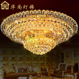 金色欧式水晶吸顶灯节能LED客厅灯圆形大气酒店大厅工程灯饰灯具
