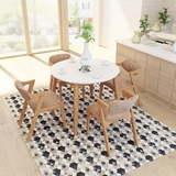 北欧宜家餐桌椅组合 实木白色现代简约餐桌 小圆形咖啡厅桌