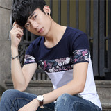 夏季韩版修身短袖男士t恤圆领男生半袖t血桖青年潮牌个性打底衣服